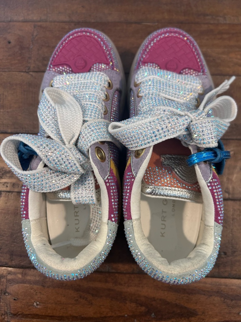Kurt Geiger London Southbank Tag Platform Sneakers w/Crystals & Eagle Head Tag.6